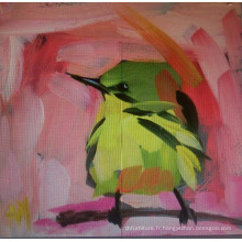 Peinture à l&#39;huile d&#39;oiseaux verts